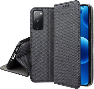 Etui z klapką do Samsung S20 FE Zamykane Czarne Futerał + Szkło 5