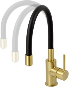 Bateria kuchenna stojąca z elastyczną wylewką, Kolor: złoty 2