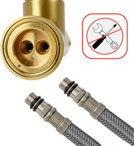 Bateria kuchenna stojąca z elastyczną wylewką, Kolor: złoty 8