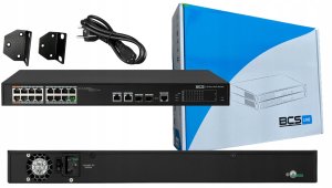 BCS-L-SP1602G-2SFP-M(2) BCS Switch zarządzalny 16x PoE, 2x RJ45, 2x SFP Gigabit 2