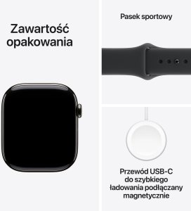 Smartwatch Apple Watch 11 GPS 42mm Jet Black Alu Sport Band S/M Czarny (MEQT4MP-A) 8