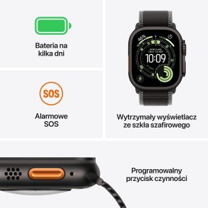 Smartwatch Apple Watch Ultra 3 GPS + Cellular 49mm Natural Titanium / Ocean Band Niebieski  (MEWH4QP-A) 3