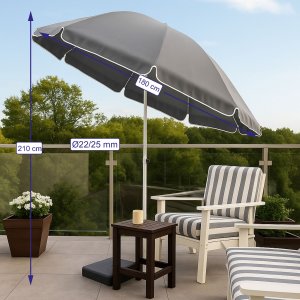 Extralink BLACK FOREST PARASOL PLAZOWY SKLADANY 1.8M SZARY L-0707 5