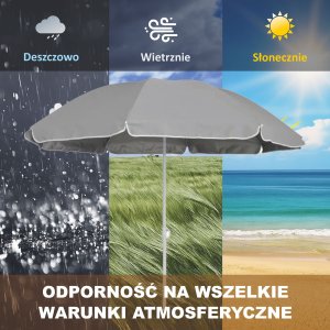 Extralink BLACK FOREST PARASOL PLAZOWY SKLADANY 1.8M SZARY L-0707 9