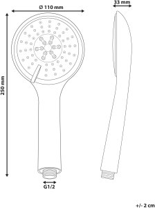 Słuchawka prysznicowa z wężem TUMPLE 3 funkcje Czarny 3