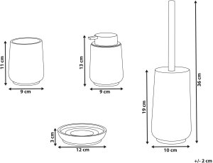 Zestaw akcesoriów łazienkowych 4 elementy SUCHES Różowy 3