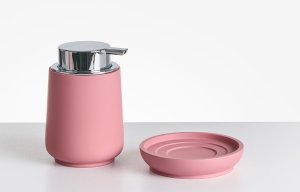 Zestaw akcesoriów łazienkowych 4 elementy SUCHES Różowy 4