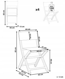 Zestaw 4 krzeseł ogrodowych TALCA Ciemnoszary 3
