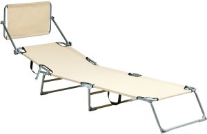 Leżak ogrodowy FOLIGNO Metal Beżowy 6