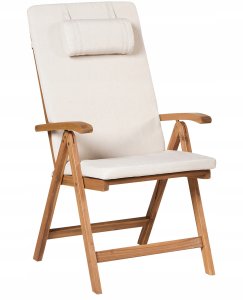 Zestaw 2 krzeseł ogrodowych z poduszkami JAVA PREMIUM Drewno akacjowe Jasnobeżowy 4