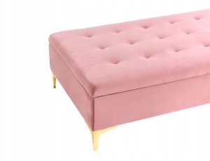 Otomana ze schowkiem ABERDEEN Welur Różowy 4