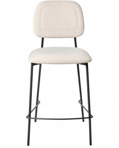 Zestaw 2 krzeseł barowych DUETTE Welur Jasnobeżowy 5