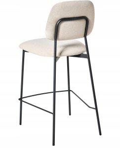 Zestaw 2 krzeseł barowych DUETTE Welur Jasnobeżowy 6