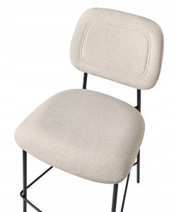 Zestaw 2 krzeseł barowych DUETTE Welur Jasnobeżowy 7