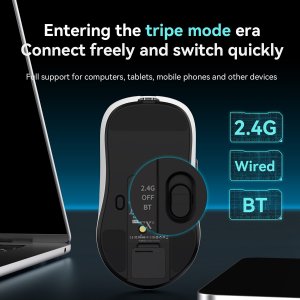 Mysz gamingowa bezprzewodowa  Ajazz  AJ159P MC -3 Mod-White-Pixart 3311 Charging Dock 2