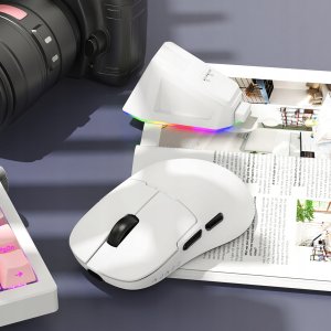 Mysz gamingowa bezprzewodowa  Ajazz  AJ159P MC -3 Mod-White-Pixart 3311 Charging Dock 3