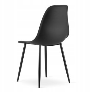Leobert Zestaw Stół TESSA 120cm x 60cm - rustykalny / czarne nogi + 4 krzesła WAT czarne / nogi czarne 6