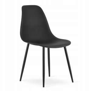 Leobert Zestaw Stół TESSA 120cm x 60cm - rustykalny / czarne nogi + 4 krzesła WAT czarne / nogi czarne 8