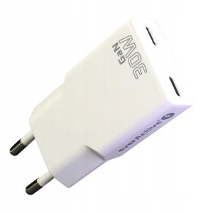 Ładowarka sieciowa 2 x USB-C Quick Charge 4+ 30W SUPER SLIM biała 2