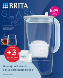Dzbanek filtrujący Brita Glass + 3 x filtr MAXTRA PRO Pure Performance Niebieski 2