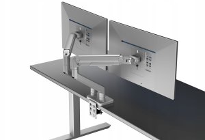 Metalowy uchwyt na dwa monitory JAKE, szary 14