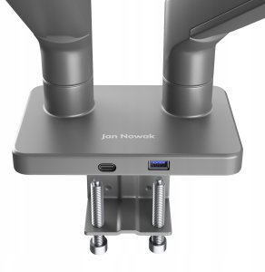 Metalowy uchwyt na dwa monitory JAKE, szary 7