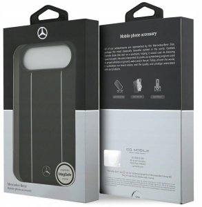 Mercedes Etui Leather Star Pattern Stripes MagSafe do iPhone Air czarny 8