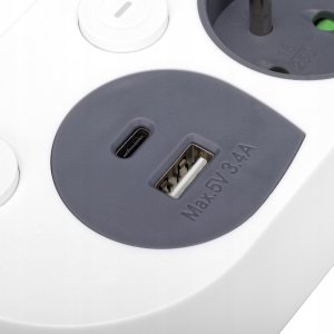 Przedłużacz elektryczny 4 gniazdowy + USB-A + USB-C MT143 Montis 7