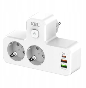 Rozgałęźnik podwójny z włącznikiem i lampką SCHUKO + USB R-270SWS/CA 2