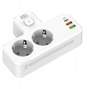 Rozgałęźnik podwójny z włącznikiem i lampką SCHUKO + USB R-270SWS/CA 3