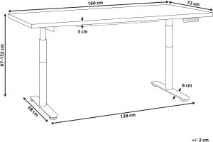 Biurko Beliani Destinas Czarno-Beżowe 160 cm x 72 cm 3