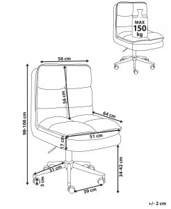 Krzesło biurowe ADDISON Boucle Brzoskwiniowy 3