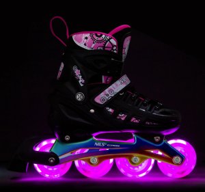 Rolki Nils Extreme NH10905 z wymienną płozą regulowane czarno-różowe r. 35-38 5