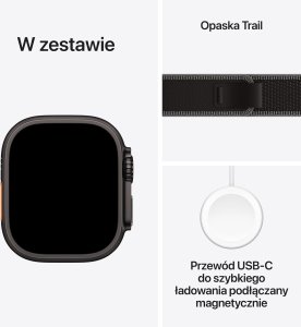 Smartwatch Apple Watch Ultra 3 GPS + Cellular 49mm Black Titanium / Trail Loop M/L Czarny (MF1H4QF/A) 3