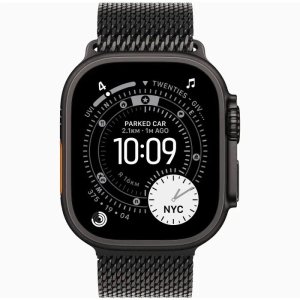 Smartwatch Apple Watch Ultra 3 GPS + Cellular 49mm Black Titanium / Titanium Milanese Loop L Czarny (MF1T4QF/A) 2