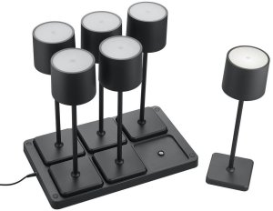 Lampki nocne Fernandez R54096632 LED 6W 2700-600K stacja ładowania czarny 2