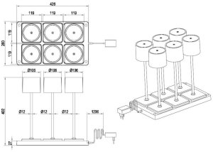 Nocna lampka Fernandez R54096677 LED 6W 2700-600K szara 12