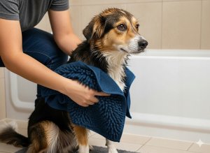 ZOLUX Ręcznik dla psa z mikrofibry do suszenia 90x24 niebieski 5