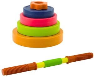 LeanToys Sztanga Dla Dzieci Pianka Antypoślizgowa 8 Talerzy Plastikowa Kolorowa LEAN Toys 2