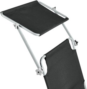 Leżak ogrodowy FOLIGNO Rozkładany Metal Czarny 8