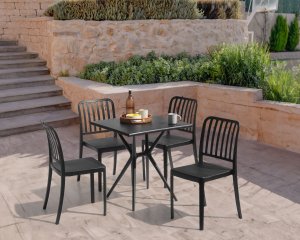 Stół ogrodowy PIAVE 70 cm 70 cm Czarny 2