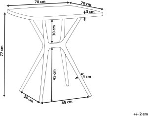 Stół ogrodowy PIAVE 70 cm 70 cm Czarny 3