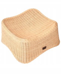 Beliani Fotel ogrodowy z otomaną AIGANI Rattan Naturalny 11