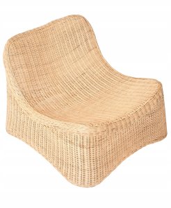 Beliani Fotel ogrodowy z otomaną AIGANI Rattan Naturalny 8