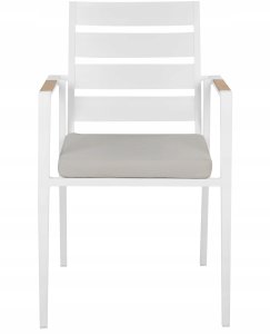 Zestaw 6 krzeseł ogrodowych z poduszkami TAVIANO Metal Szary 6