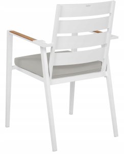 Zestaw 6 krzeseł ogrodowych z poduszkami TAVIANO Metal Szary 7