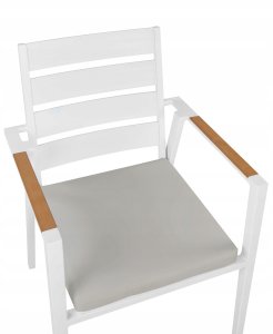 Zestaw 6 krzeseł ogrodowych z poduszkami TAVIANO Metal Szary 9