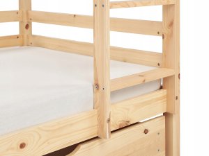 Łóżko piętrowe z szufladami Domek Drewno sosnowe GIRGOLS 90 x 200 cm ze schowkiem Jasnobrązowy 9