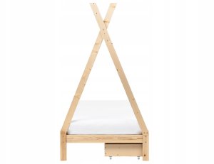 Łóżko dziecięce z szufladami Tipi Drewno sosnowe DEVAY 90 x 200 cm Jasnobrązowy 5