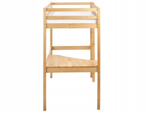 Łóżko na antresoli z biurkiem Drewno sosnowe LOURY 90 x 200 cm Jasnobrązowy 4